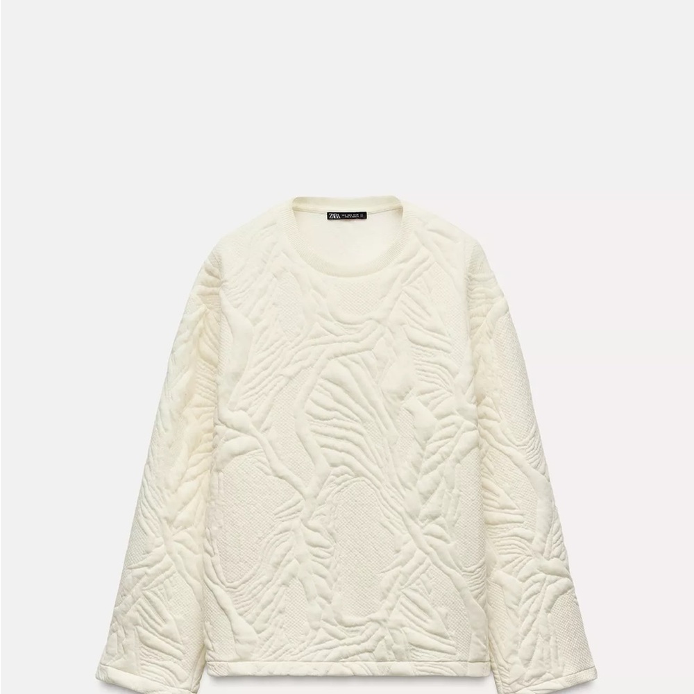 Zara Cream Textured Jacket